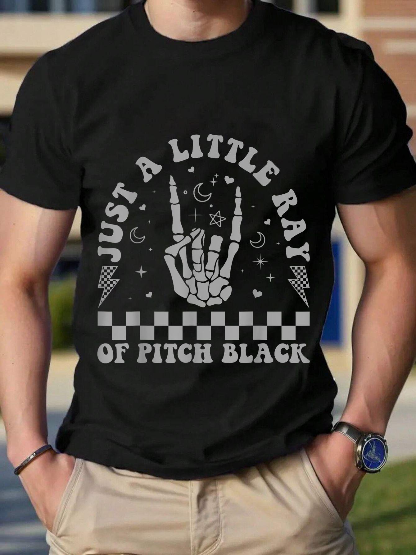 Cotton Unisex Just A Little Ray Of Pitch Black Goth Dark Humor Grunge Emo T-Shirt