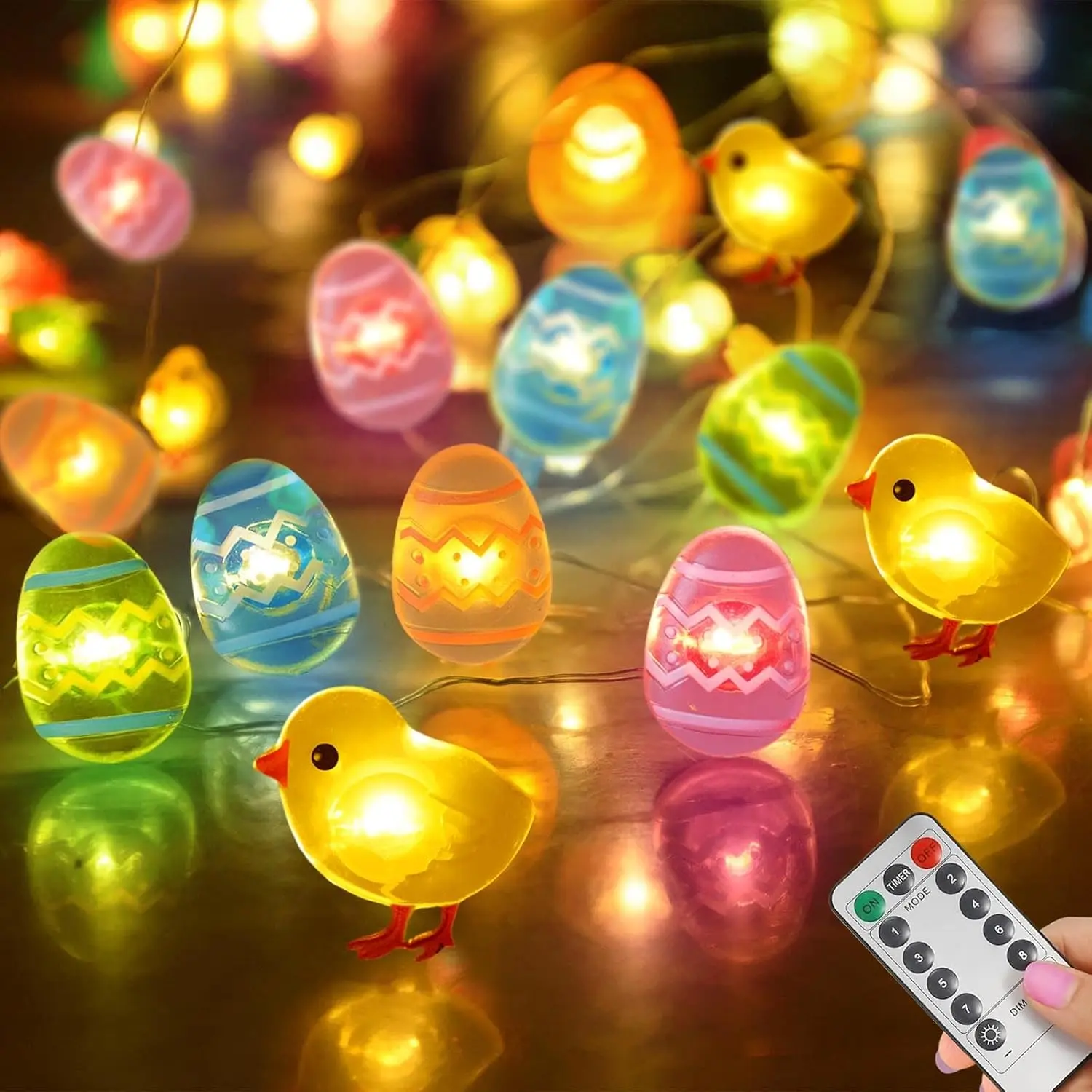 50 LED Egg Easter Lights for Easter Decorations,  Operated Easter String Lights for Easter Garland Spring Wreath Decor, Mini Lighted Eggs for  Classroom Hunt Party Mantle Decor