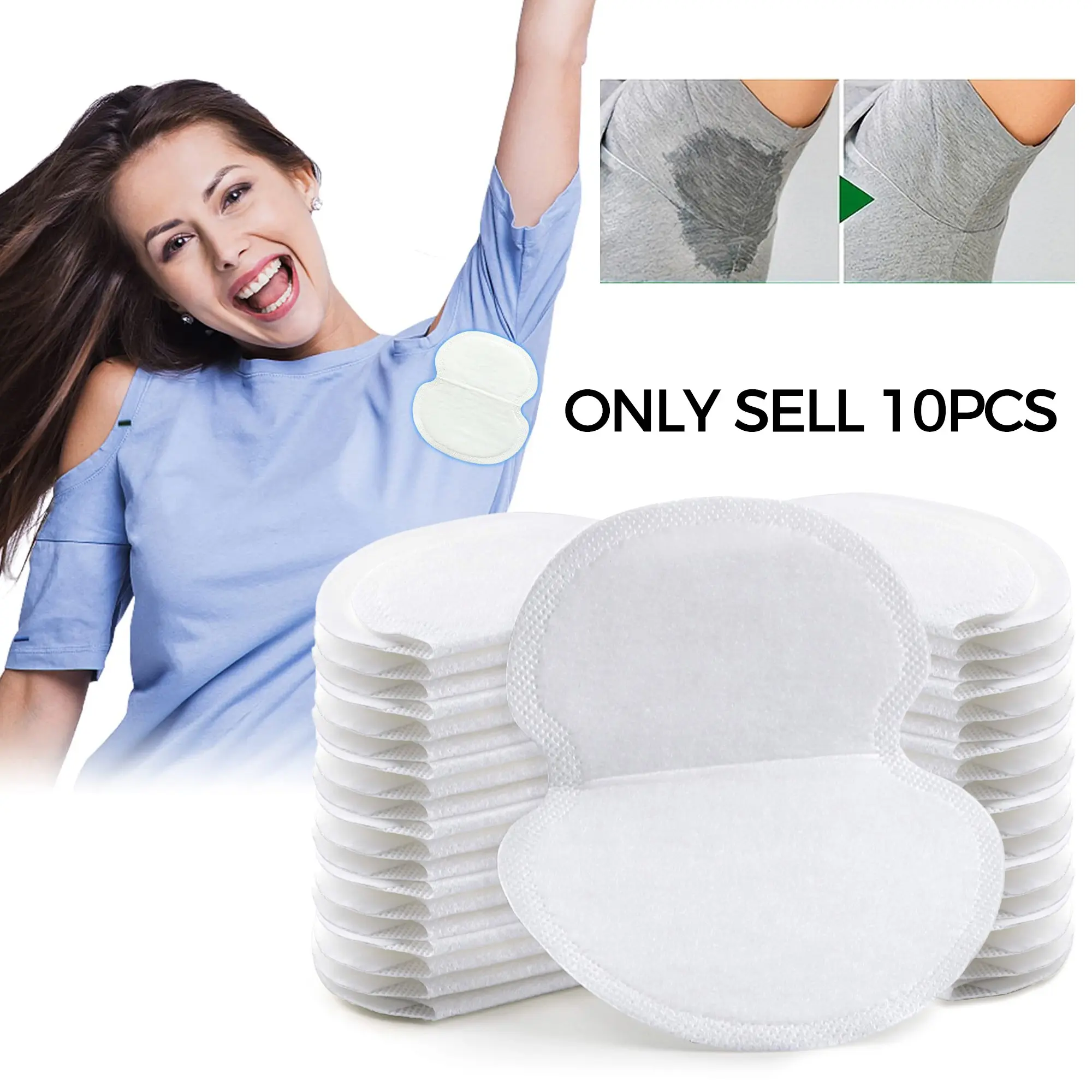 10pcs Underarm Sweat Pads Pack, Sweat Absorbing Guards, Dress Sweat Perspiration Pads Shield, Absorbent Deodorant Pad