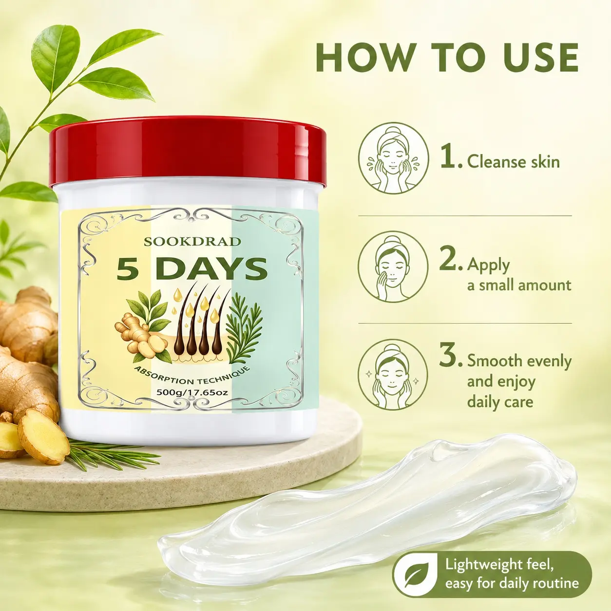 Ginger Rosemary Hair Treatment, 5 Days, Scalp Nourish, Nourish Hair Follicles, All Hair Types, Absorption Technique, 500g