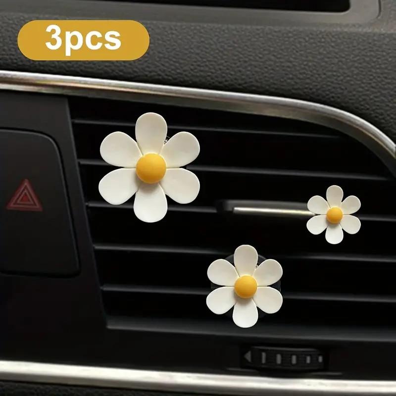 Daisy Flower Design Car Air Vent Clip, Car Air Freshener Clip, Car Interior Decoration Accessories for Women & Girls