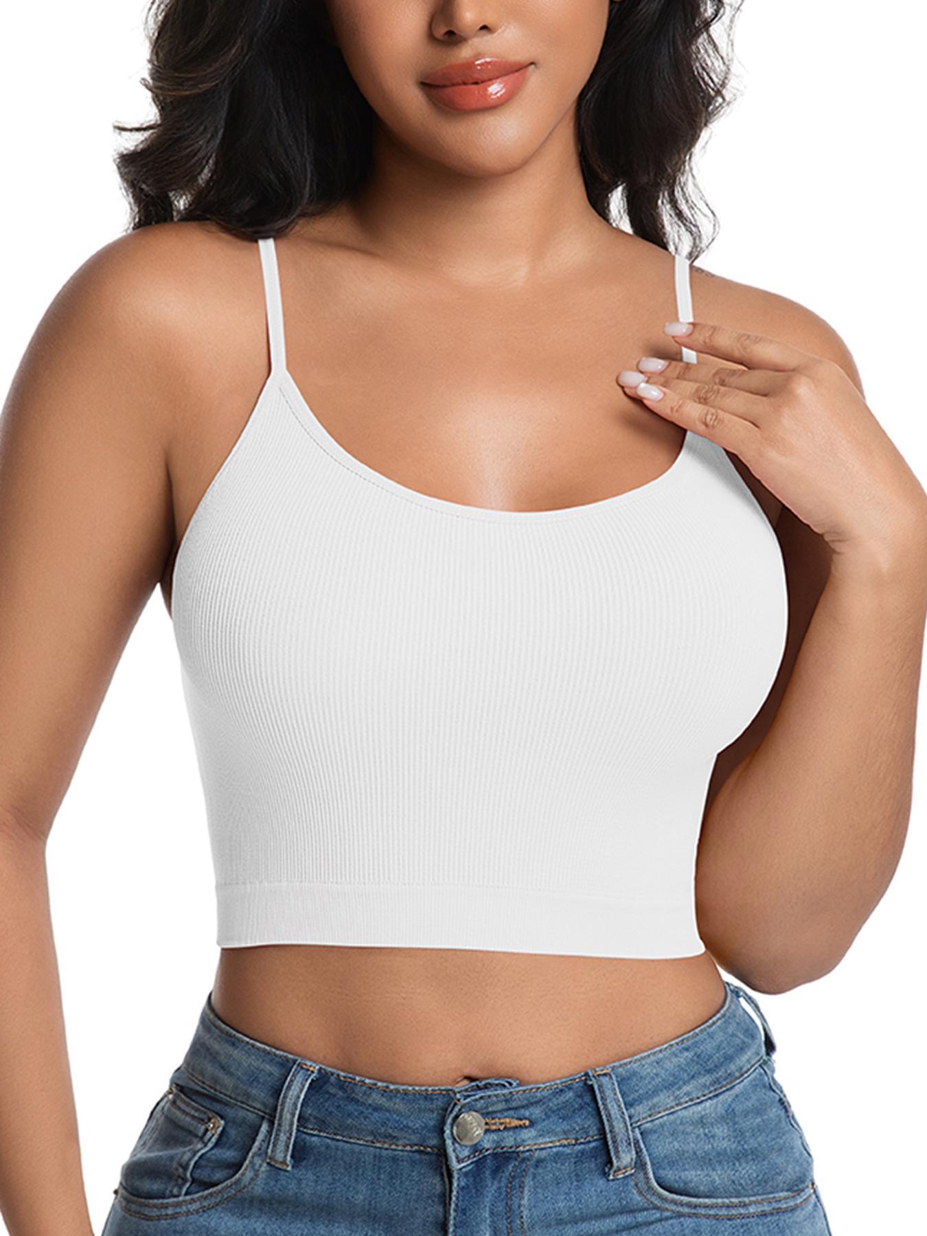 8 Pieces Women's Solid Wireless Bra, Stretchy Comfortable Breathable Bra, Ladies Lingerie for All Seasons, Fitness Training Clothes, Yoga Sports Bra Seamless Activewear Workout Ribbed SpringStatements