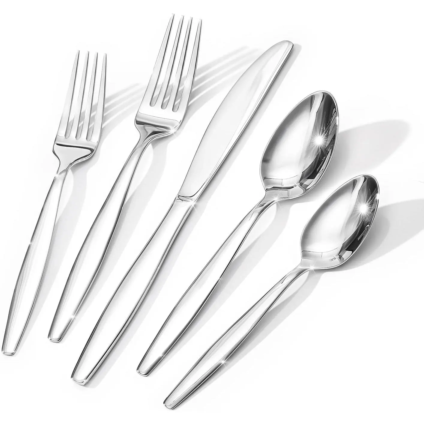 Silverware Set for 4, 20 Piece Heavy 18/10 Stainless Steel Flatware Utensils Cutlery Set, Mirror Polished Knives Forks Spoons, Dishwasher Safe for Dinner Home Kitchen, Wedding Party
