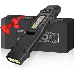 Smart LCD EDC Flashlight with Pocket Clip | High Power LED Work Light & Gifts for Men, Dad & Husband