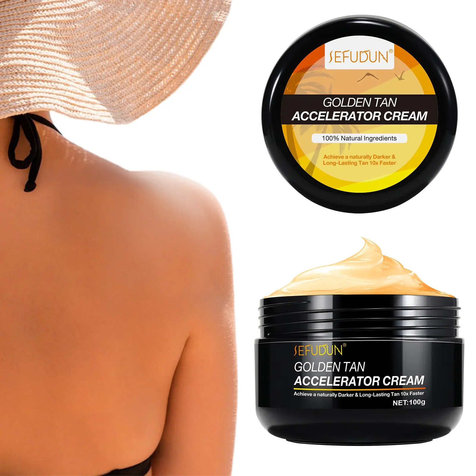 Darkening Repair Gel, Sunless Darkening Summer Beach Natural Wheat Color, Moisturizing Body Care, Multi-Pack Beauty Cream
