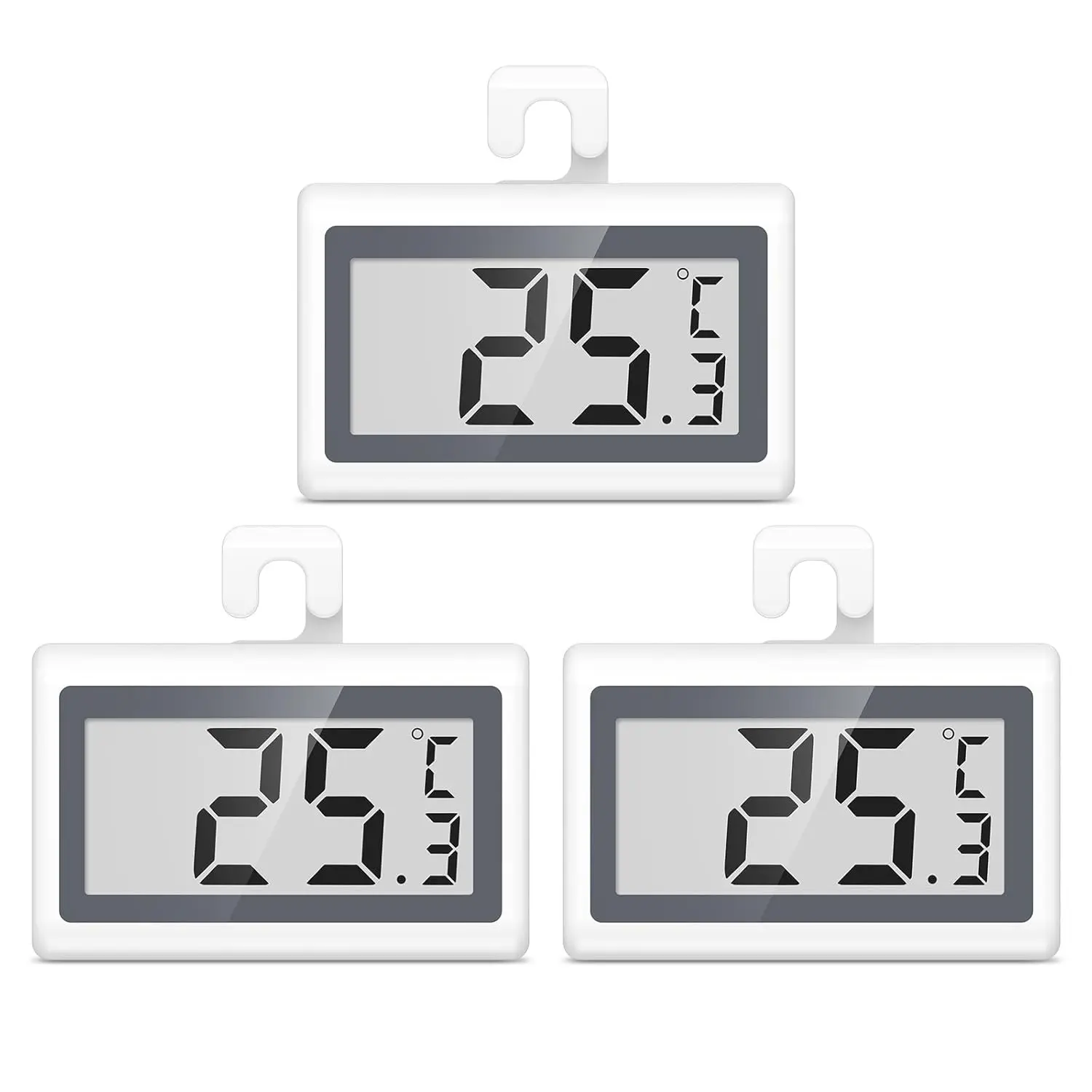 Upgraded Refrigerator Thermometer Digital Fridge Thermometer with LCD Display ℃/℉ Min/Max Low Temperature Indication Freezer Temperature Gauge for Home Office Kitchen Restaurants 3PCS