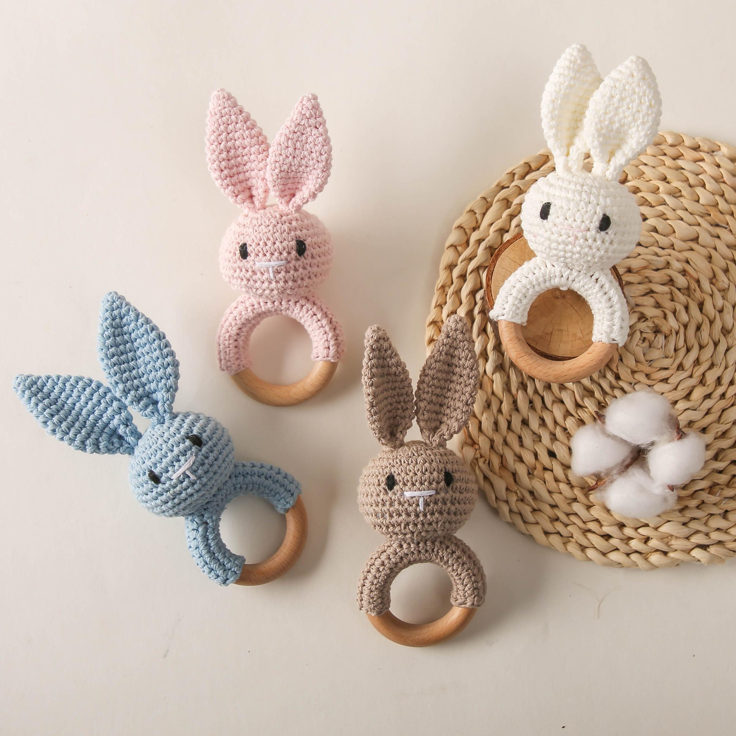 Cute Bunny Rabbit Rattle Toy for Newborn Babies, Handheld Baby Infant Soothing Toy, Perfect Gift for Easter, Must-Have for Moms