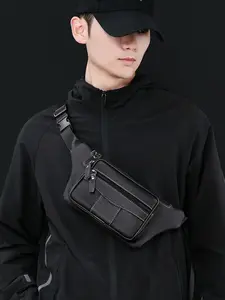 New Men's Trendy Crossbody Bag, Casual Waist Pack, Shoulder Backpack, Perfect for Commuting, Travel, Shopping, Parties