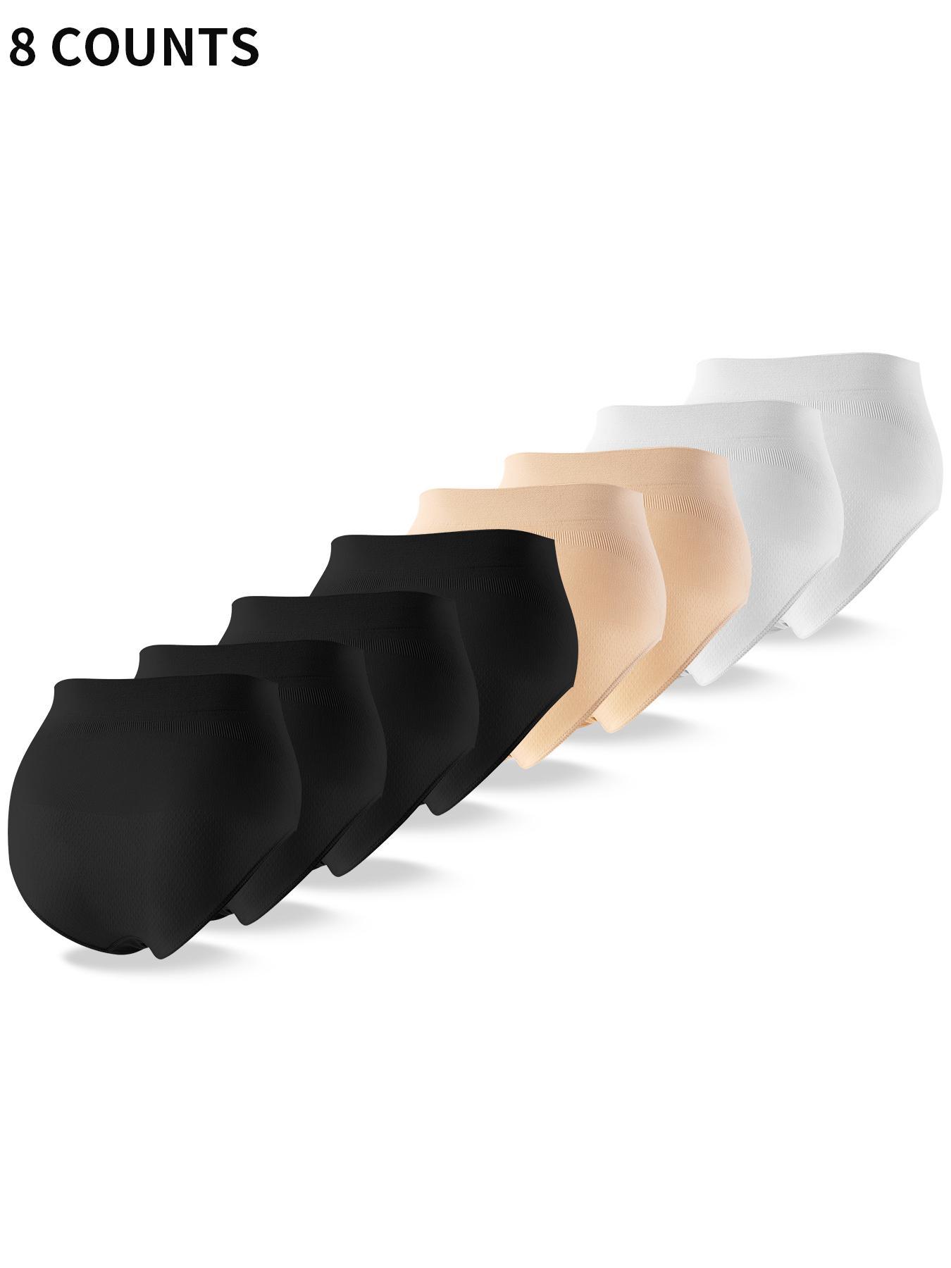 Women's Solid Textured High Waist Maternity Briefs, Casual Comfy Breathable Maternity Panties, Maternity Underwear for All Seasons, Soft Breathable Underwear