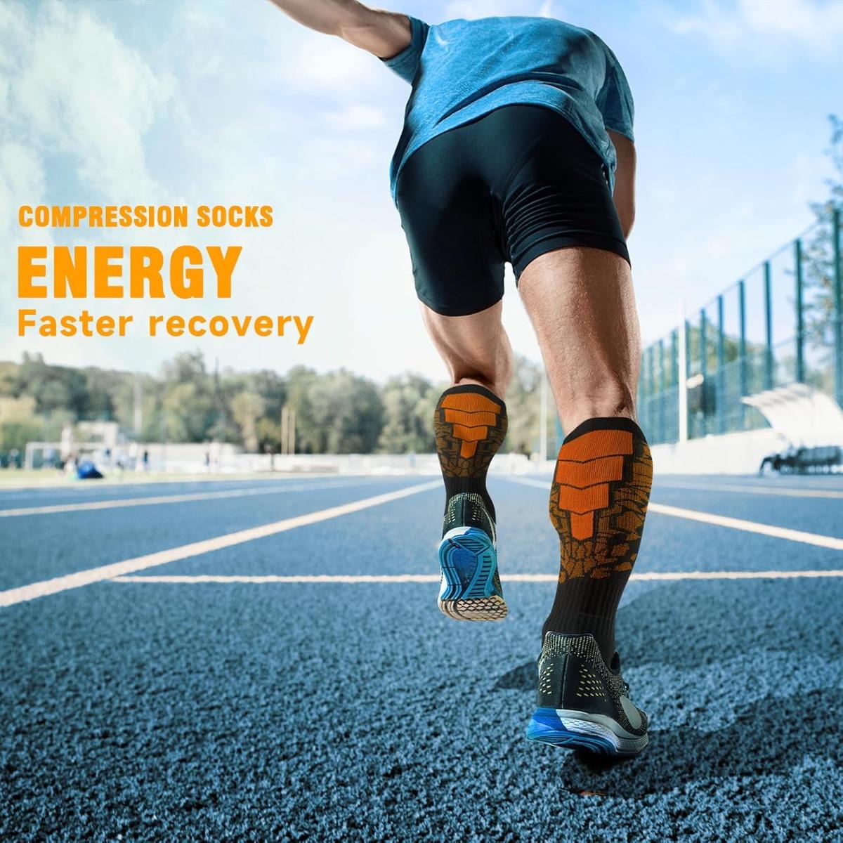 6-Pair Pack Unisex Compression Socks - Copper Ion Compression Socks, Suitable for Medical Use, Running, and Sports, Promotes Blood Circulation.