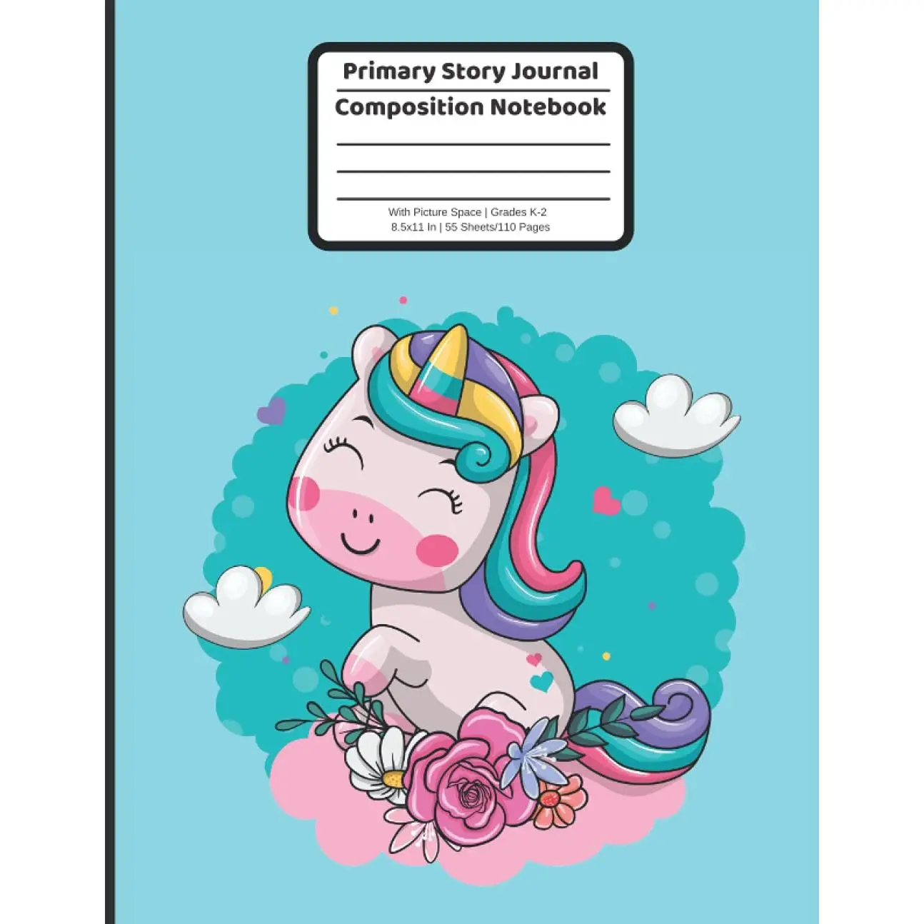 Unicorn Primary Story Journal Composition Notebook With Picture Space Grades K-2:  Hand Writting Practice Book, Dotted Midline with Drawing Area, Practice Draw and Write - Paperback