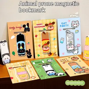 Magnetic Bookmark for Students, Cute Adorable Cartoon Design, High Aesthetic Reading Page Holder, Pet Lover Gift Idea, Fun Book Marking Tool