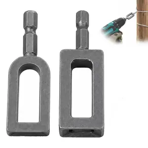 Wire Twister Tool for Drill, Heavy Duty Drill Wire Twister for 9 & 11 Gauge Fence Wire, Wire Twisting Tool with 1/4" Hex Shank for Fence Repair, Rebar Tying, Farm, Garden and Construction