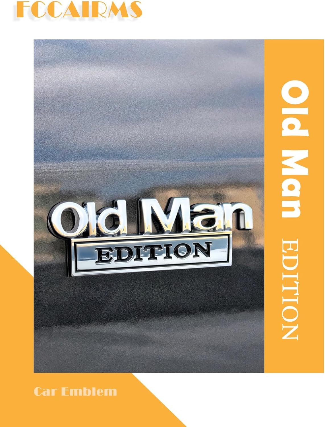 2Pack Old Man Edition Car Emblem - 3D Metal Badge for Car, Truck, SUV, Old Man Edition Automotive Decals, Zinc Alloy