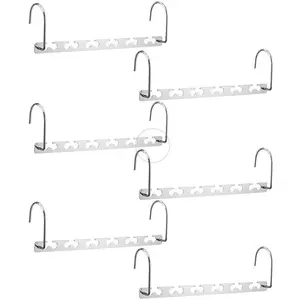 Space Saving Hangers - Metal Clothes Hangers with 6X2 Slots, Magic Cascading Design,  Hooks (Pack of 6)