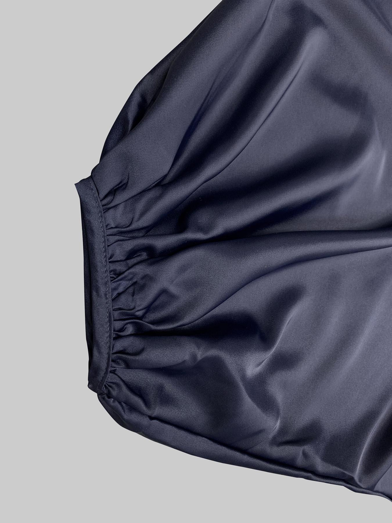 Solid color printed woven loose wide leg pants with bubble sleeves and off shoulder two-piece pants set matching clothing set