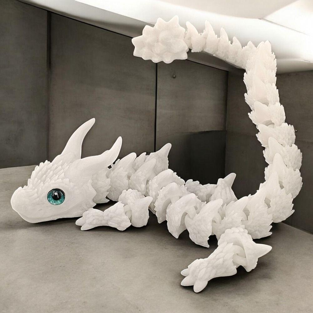 Simulated Eye 3D Printed Dragon All-in-one Molding Chinese Dragon 3D Printed Diceratops Dragon Rotatable Flexible