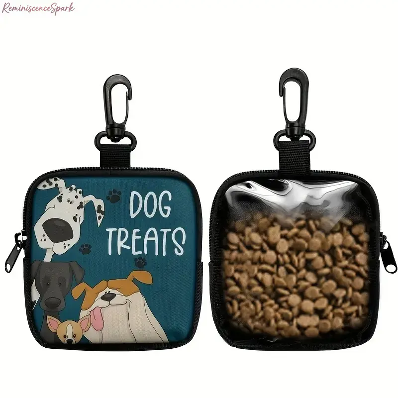 Portable Dog Treat Training Pouch With Zipper Closure & Clear View Window, Sturdy Polyester Pet Snack Storage Bag, Lightweight Hands-Free Dog Walking Accessory, Practical Pet Gear For Outdoor Training, Daily Walks And Pet Travel Trips