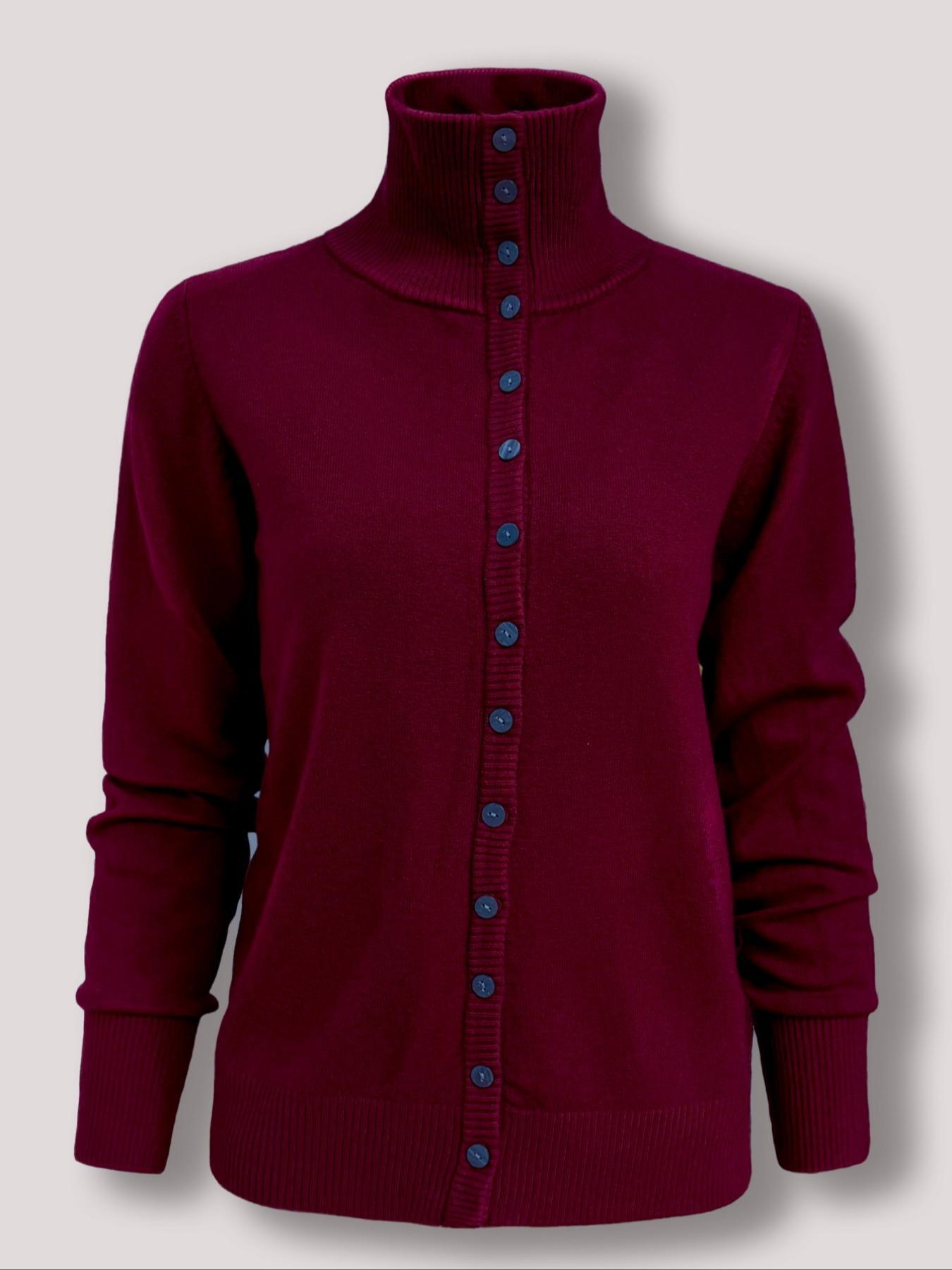 Women's Solid Button    Sweater, Casual Long Sleeve Jumper for Fall & Winter, Fashion Womenswear Ladies' Knitwear for Daily Wear Aesthetic