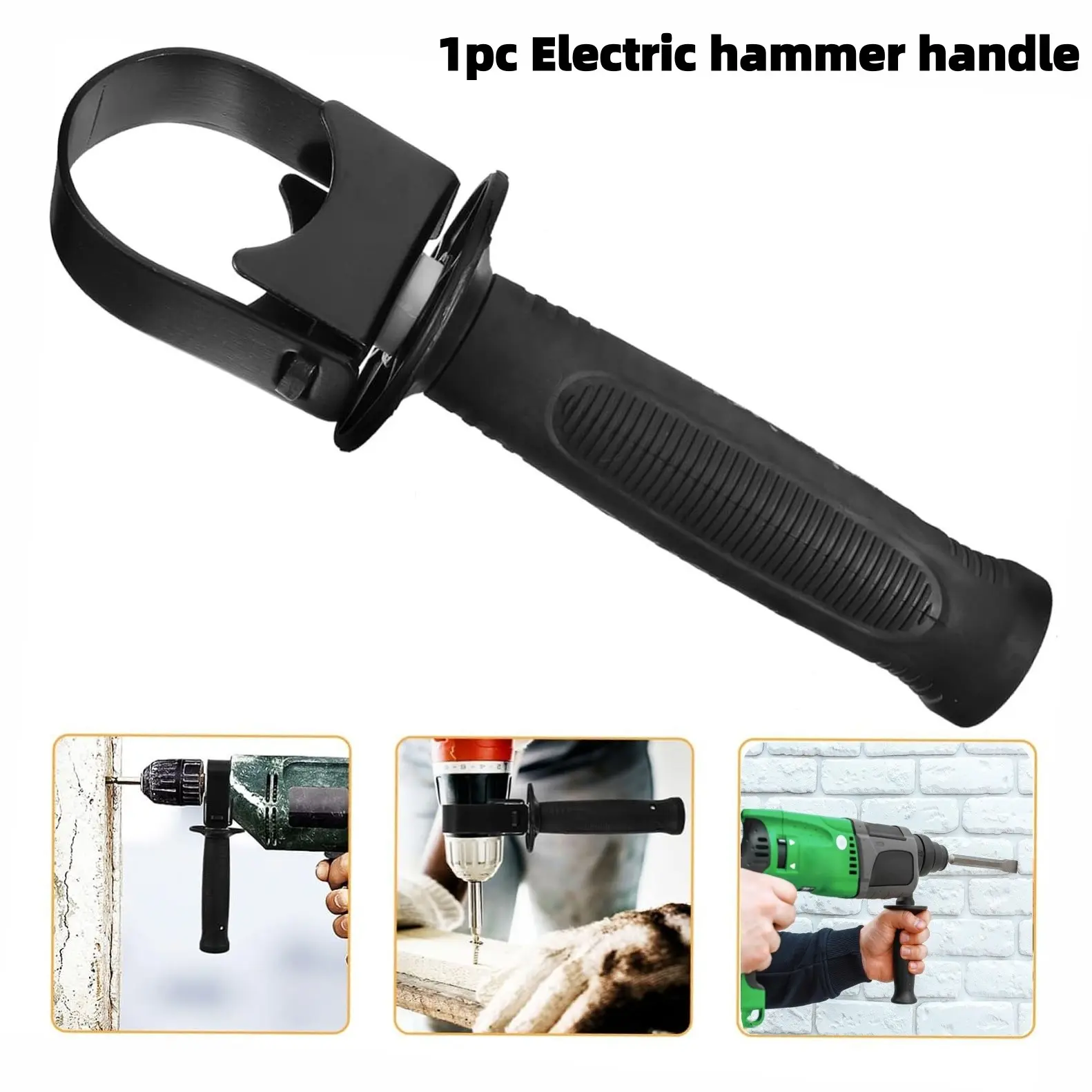Universal Electric Hammer Side Handle, Adjustable Front Auxiliary Grip with Rubber Coating, Replacement Drill Handle for 0810 Jackhammer