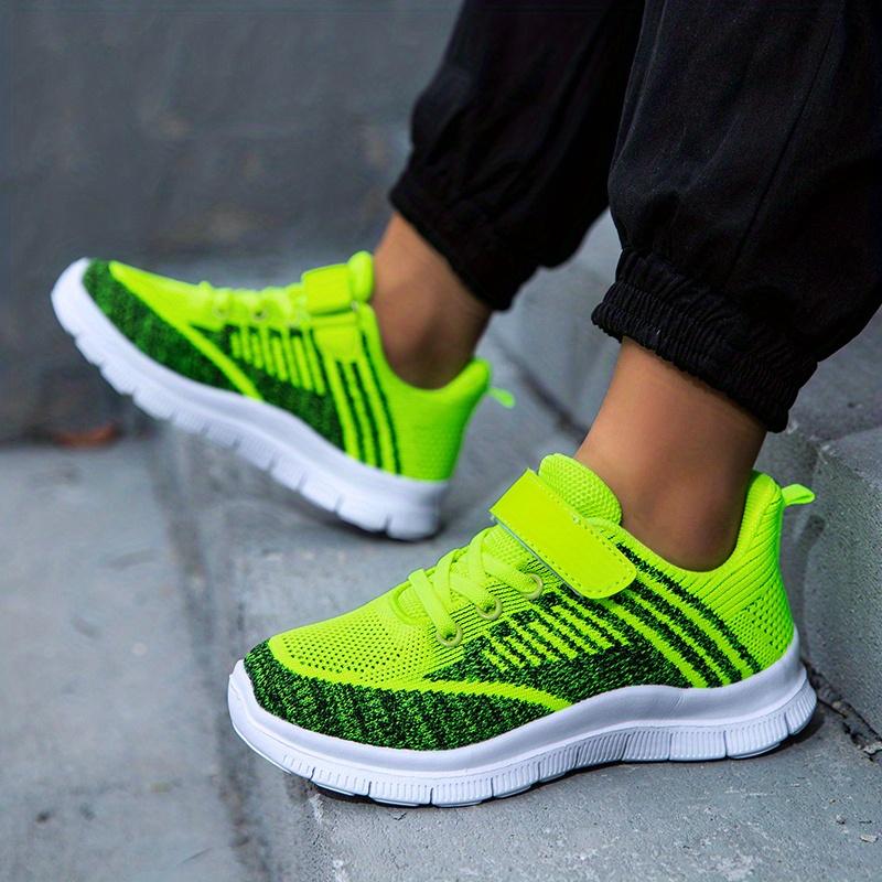 Kids.- Kids' Knitted Mesh Athletic Sneakers - Breathable, Lightweight Girl Shoes for Running, Stylish Trainers