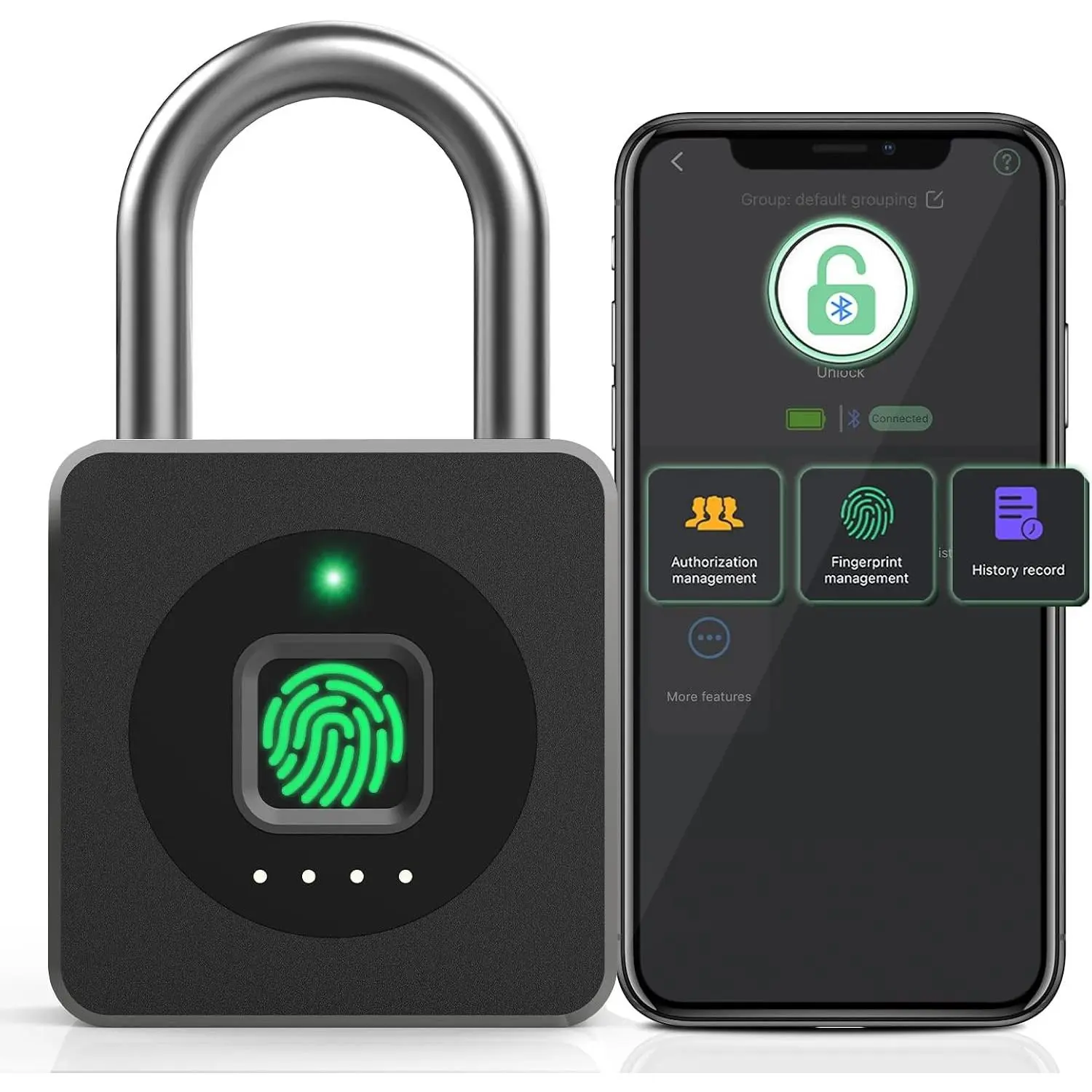 Fingerprint Padlock with APP, Waterproof Smart Lock
