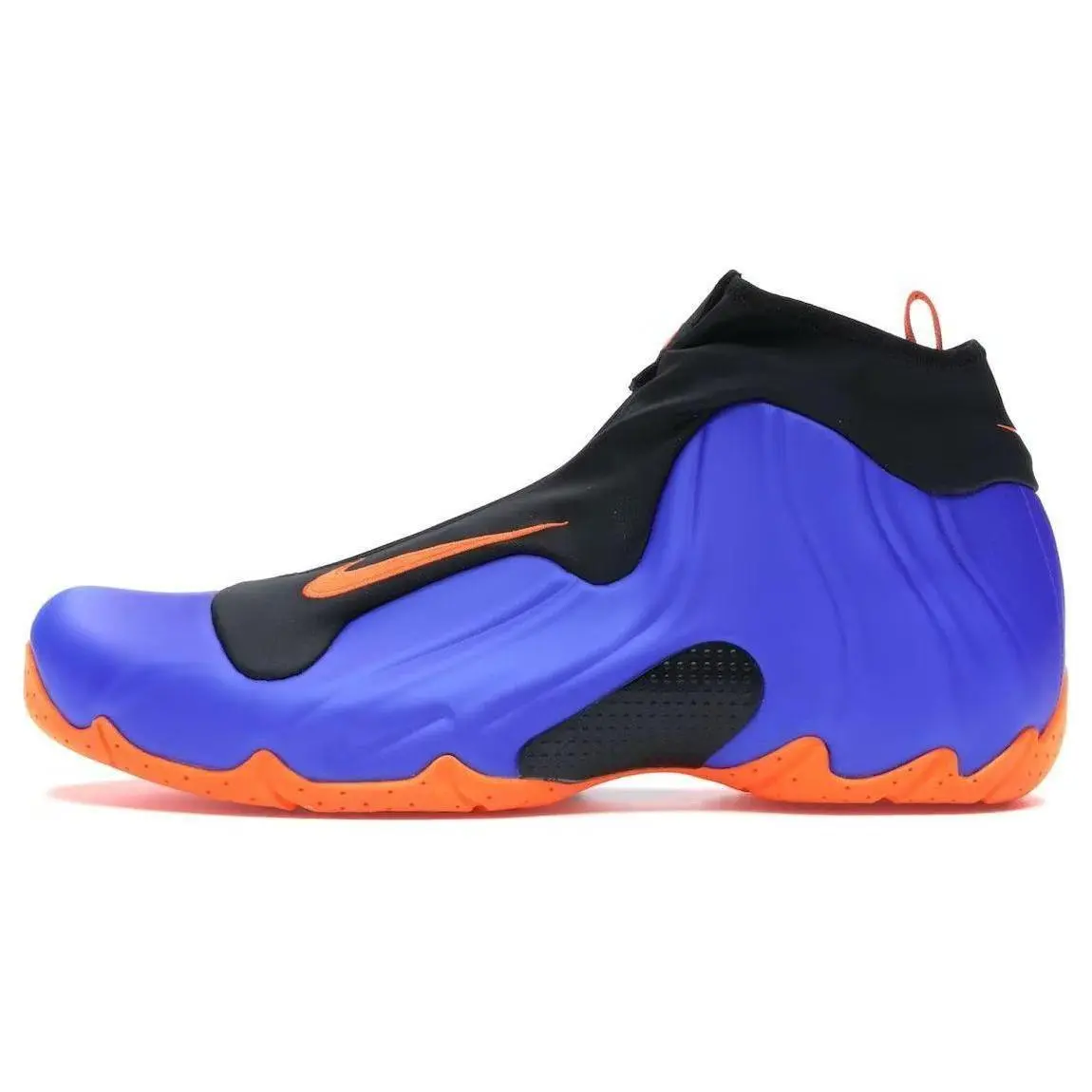 Nike Air Flightposite OG Knicks Slip-On Mid-Top Retro Basketball Shoes for Men and Women in Blue and Orange Verifiable, with credentials and supporting global authentication