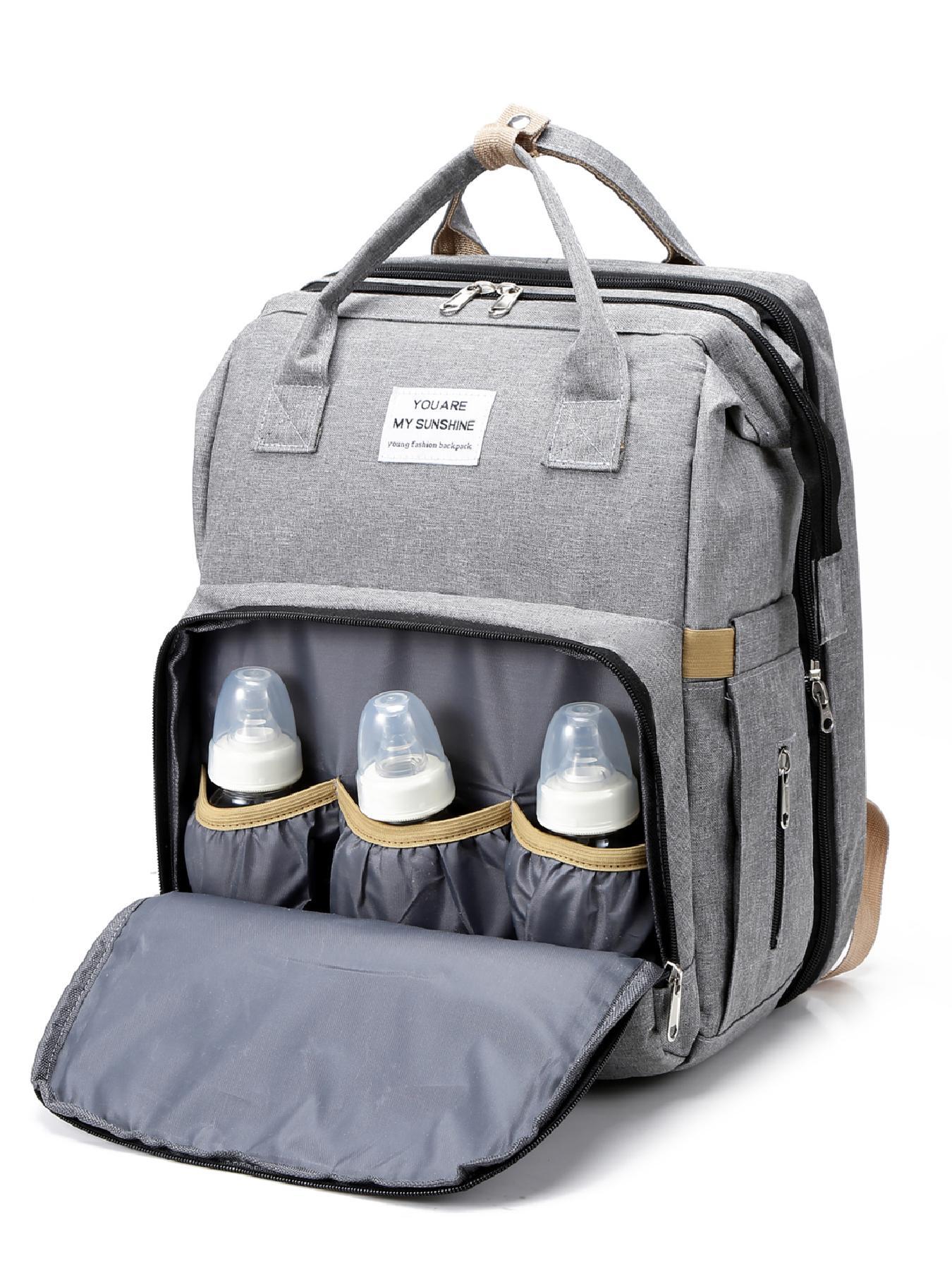 Casual Plain Color Large Capacity Zipper Backpack, Fashion Multi-functional Adjustable Strap Backpack for Women & Men, Casual Travel Backpack