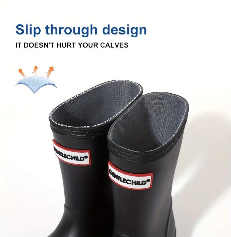 [Soft Rubber Rain Boots] Lightweight Rain Boots |           Boys Outdoor Simple Boots 2-8 Years Old Kindergarten Students Soft Non-Slip All-Season High-Quality Shoes School Day Camping Beach Garden Play Integrated Design Keep Feet Dry