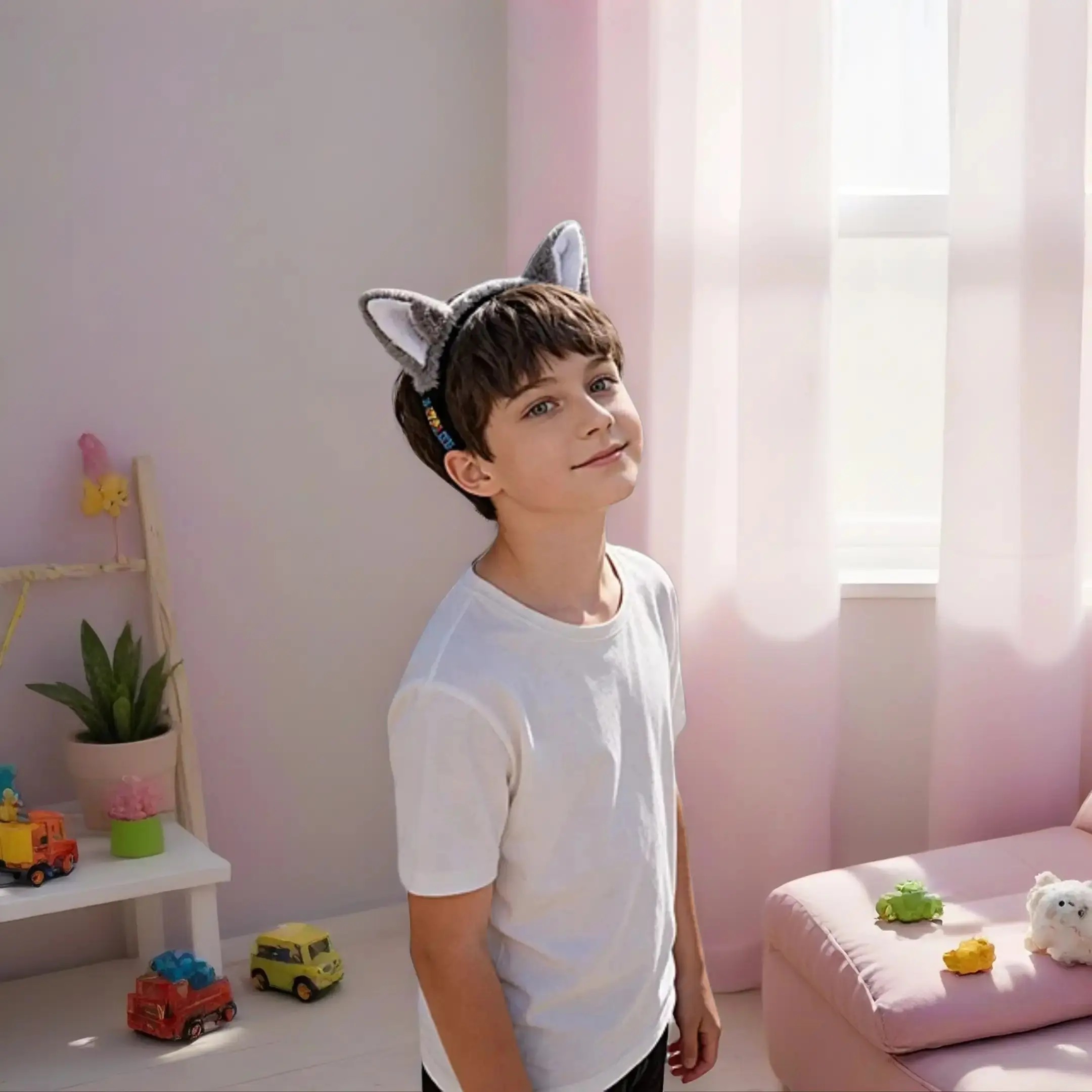 PESENAR Grey Wolf Headband, Suitable for Wolf Themed Party and Cosplay
