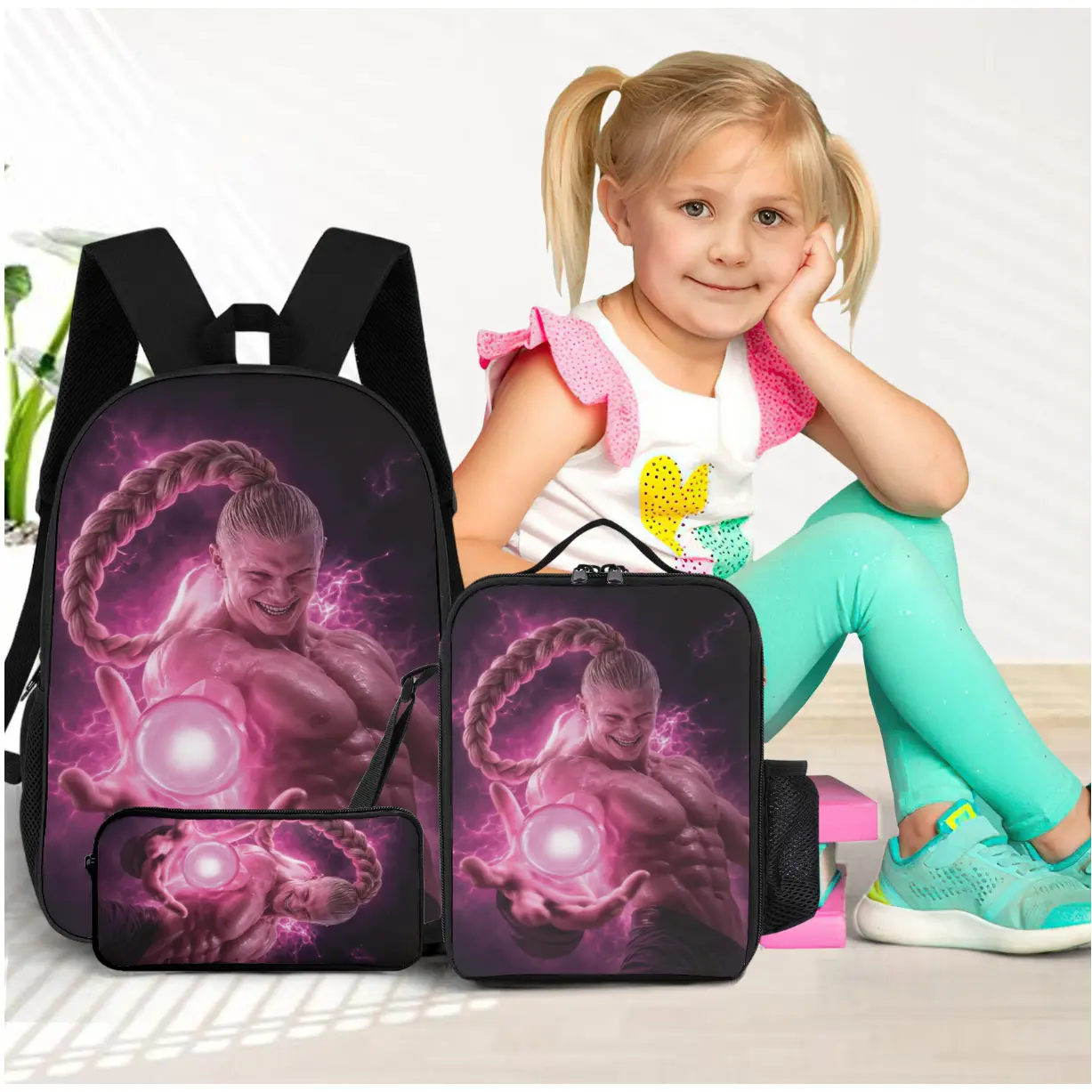 Dragon Ball, backpack set, backpack, lunch box, pencil case, essential three piece set for back to school season