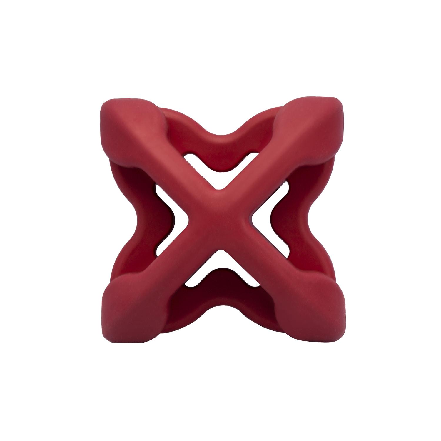 PetDreamHouse Chewtastic Geometrics GEO-ASTROROLLY Red Natural Rubber Dog Toy - Moderate Toughness Interactive Lick, Chew & Play Toy for Small & Medium Dogs