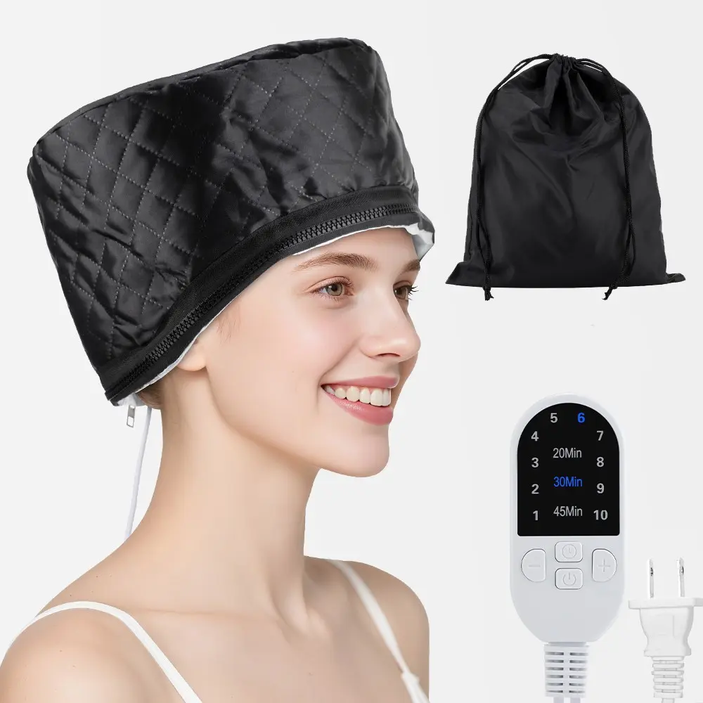 Hair Steamer Heat Cap, 10 Temperature Settings 3 Timer, Deep Hair Care Steam, Nourishing Thermal Hair Heating Cap for Deep Conditioning