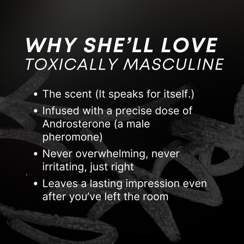 Toxically Masculine Pheromone Infused Eau De Cologne 100ML, Long Lasting Fragrance, Bold Scent Colognes for Men, Friday Gifts