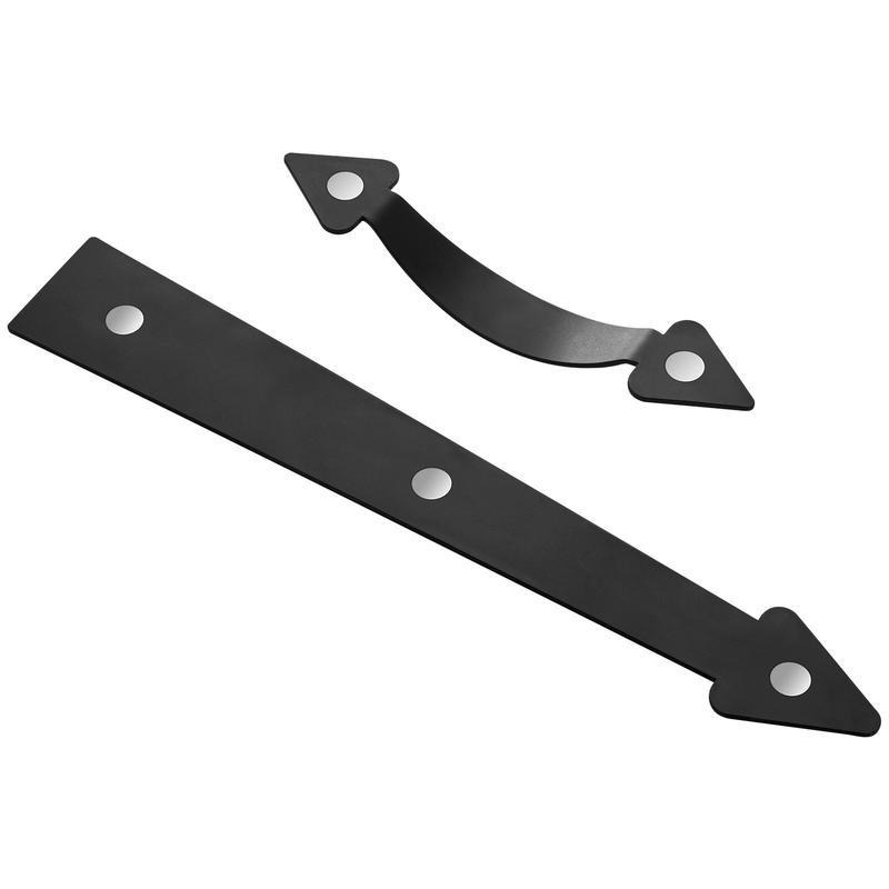 VEVOR Magnetic Garage Door Hardware Kit, Decorative Garage Door Hinges Handles, Black Carriage House Accents, No Installation Needed, 4 Hinges and 2 Handles for Barn Gate Curb Appeal