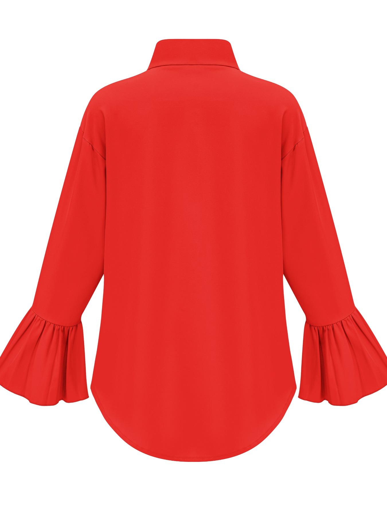 Women's Plain Shirt, Casual Button Top for Summer, Ladies Clothes for Daily Wear, Blouse