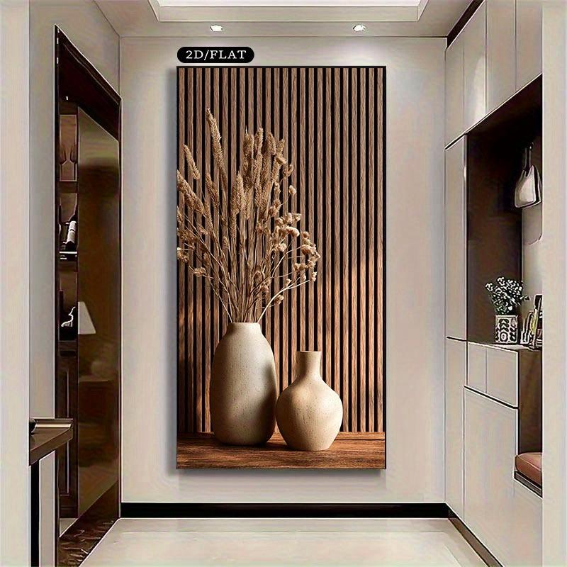 1 Piece Modern Minimalist Style Canvas Wall Art Print Poster - Beige/Brown Tone, Size 27.5x 55.1inch cm, Wall Decoration, Bedroom Artwork, Art Vase Design, Textured Background, 2D Flat