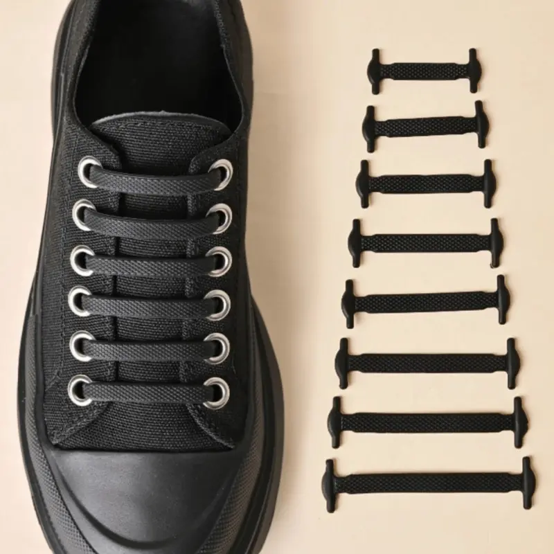 Elastic No Tie Shoelace Buckle for Kids Adults, Adjustable Elastic Shoelace System, Easy Slip-on Elastic Shoelaces for Sneakers Boots, No Tie Shoelace Fasteners with Buckle, Versatile Elastic Shoelace