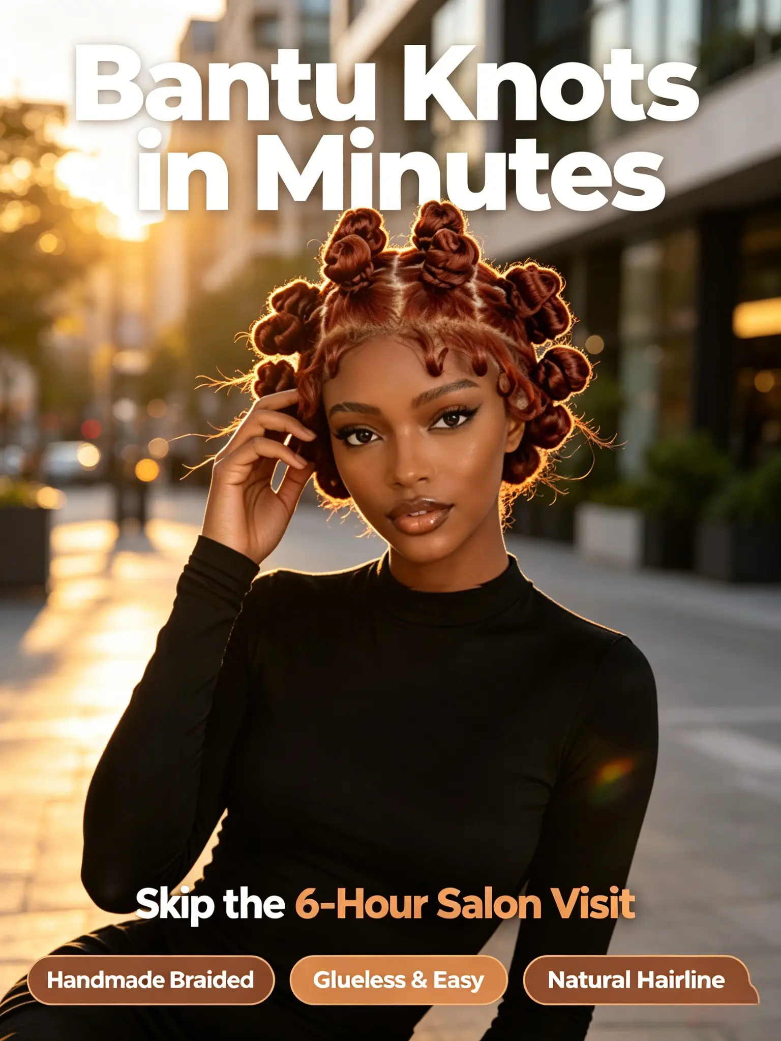 Malaika Handmade Wig, Full Lace Curly Bantu Knots, Synthetic Lace Front Short Cute Bantu Knots Wig, Women's Baby Hair Wig, Braided Curly Wigs