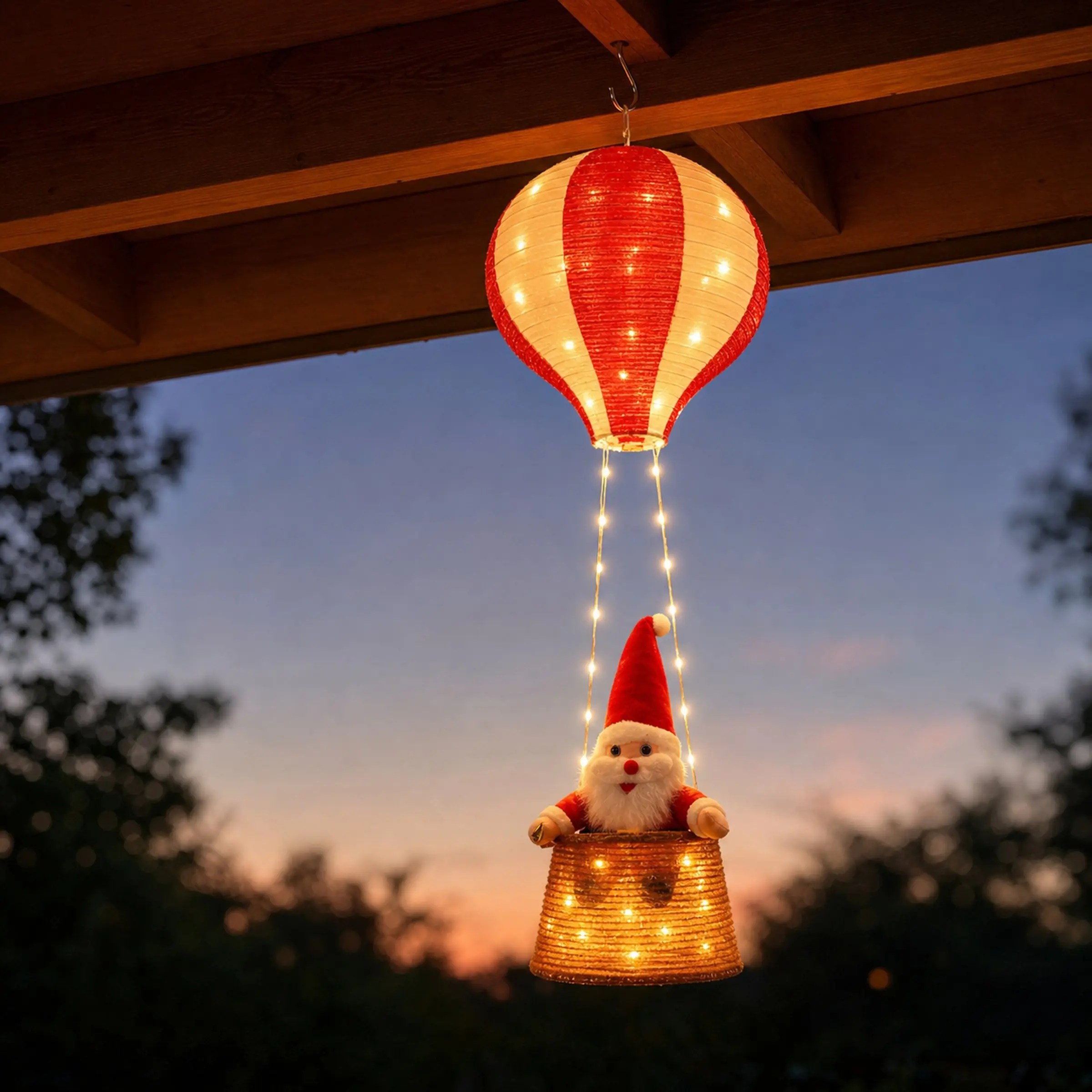 Christmas Atmosphere Balloon Santa Indoor Decorative String Lights, Creative Scene Lighting, Warm/cool Colors, Home Festival Decoration