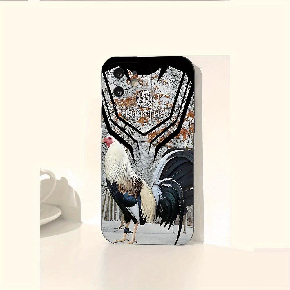 [TOP PiCKS]Liqiu Creative Rooster Pattern Soft Waterproof Angel Eye Case for iPhone Men Women Full Body Protection Non Slip Durable Silicone Cover