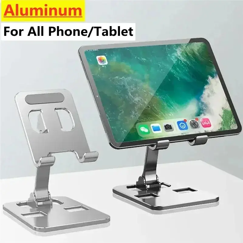 Universal Aluminum Alloy Portable Tablet Holder For iPad Adjustable Flexible Folding Lazy Desktop Live Mobile Phone Stand Mount Accessories