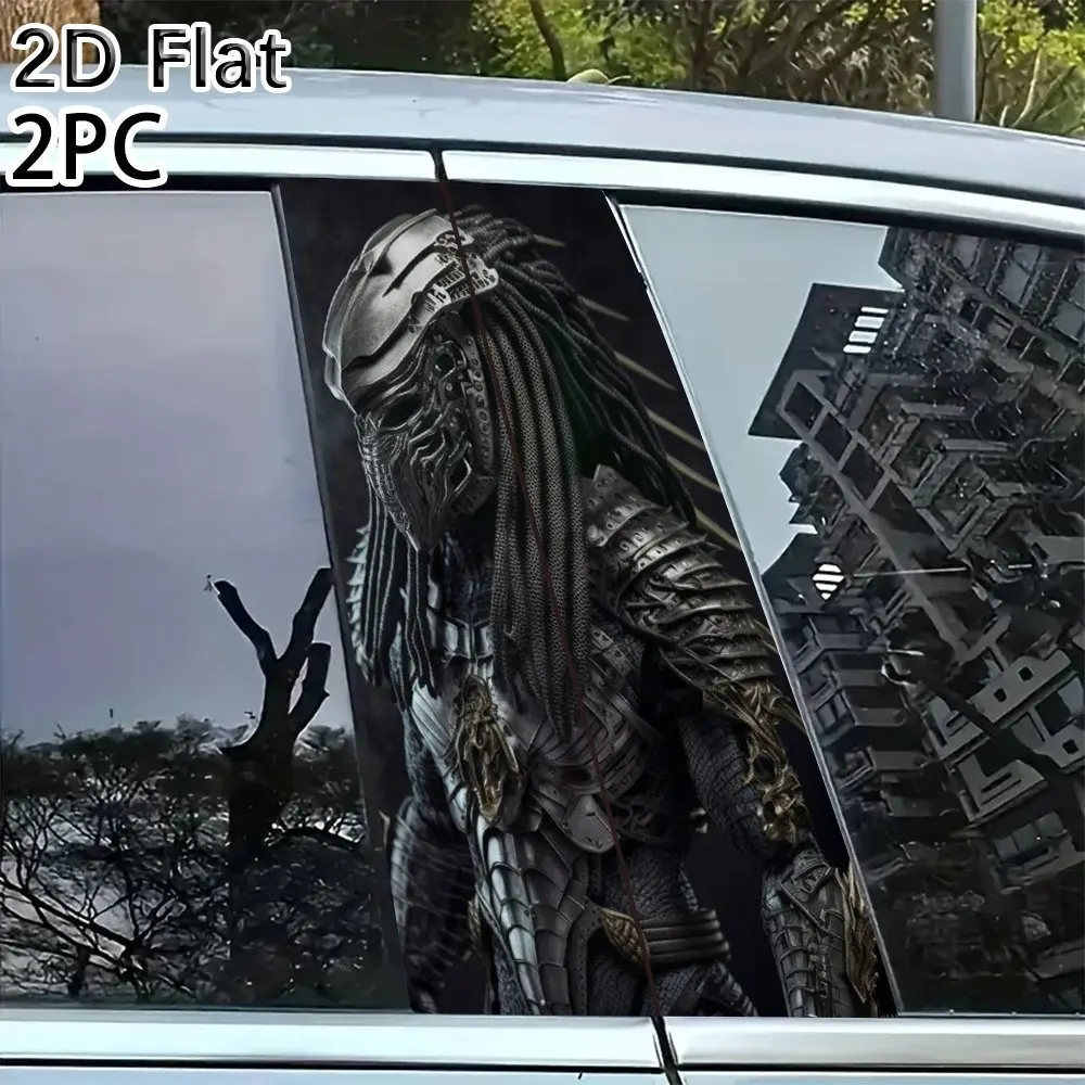 2pcs Predator Car Door Stickers, B-Style Protective Film, Self-Adhesive Decorative Stickers, Ideal for Vehicles, Walls And Window Glass Car Decals, Stickers for Cars