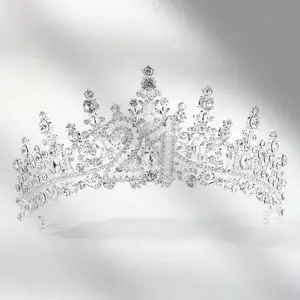 21st Birthday Crown:  Tiara with  &  for Women Turning 21