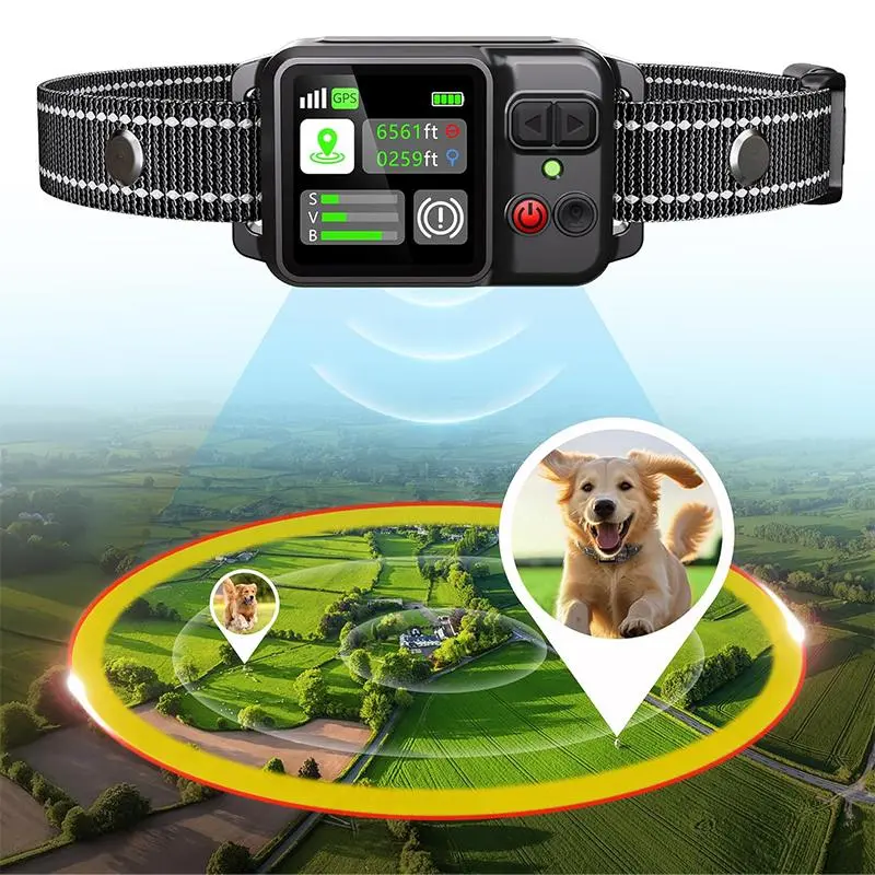 2026 New GPS Wireless Dog Fence System, Adjustable Radius from 49 FT to 6561 FT, Accurate Positioning Pet Containment Collar for Outdoor Dogs