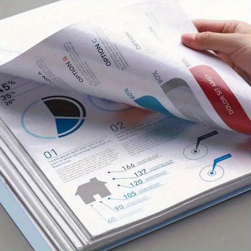 4pcs Transparent Plastic A4 File Bags, 60-Pocket Organizer Holder, Waterproof & High Transparency, Durable PP Material for Document Organization