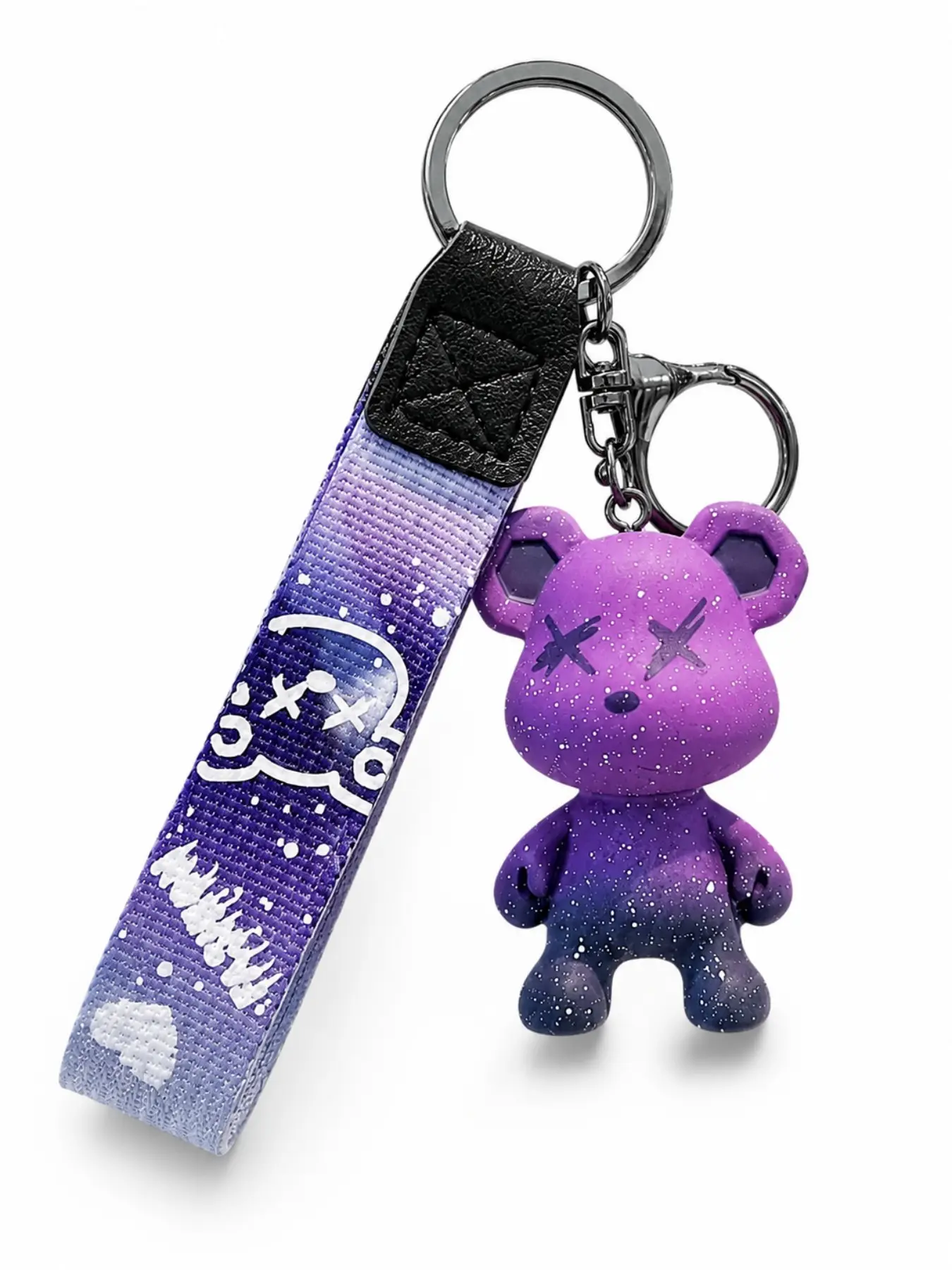 Starry Bear Keychain, Creative Wrist Strap Pendant, Bag Charm, Car Key Chain, Girls' Gift, Fashionable Hanging Ornament