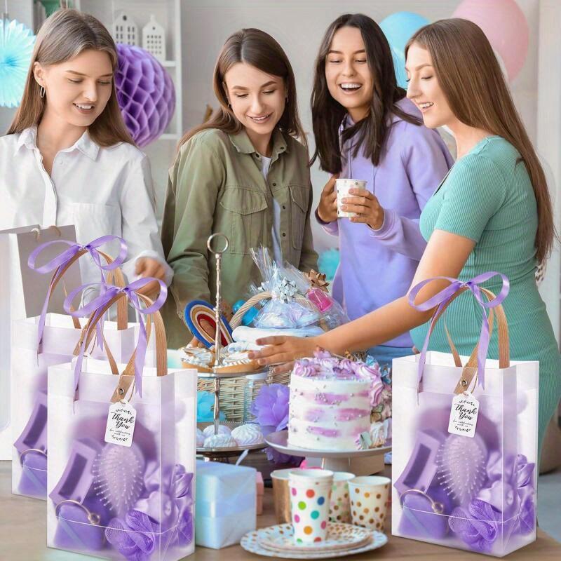 74pcs Party Shower Gift Set with Turquoise & Mint Green Elegant Packaging - Plastic/ Bath & Hair Care Kit with Headband Gift Bags - Durable & Easy-to-Assemble Bridal/ Shower Favors, Birthday Party Prizes