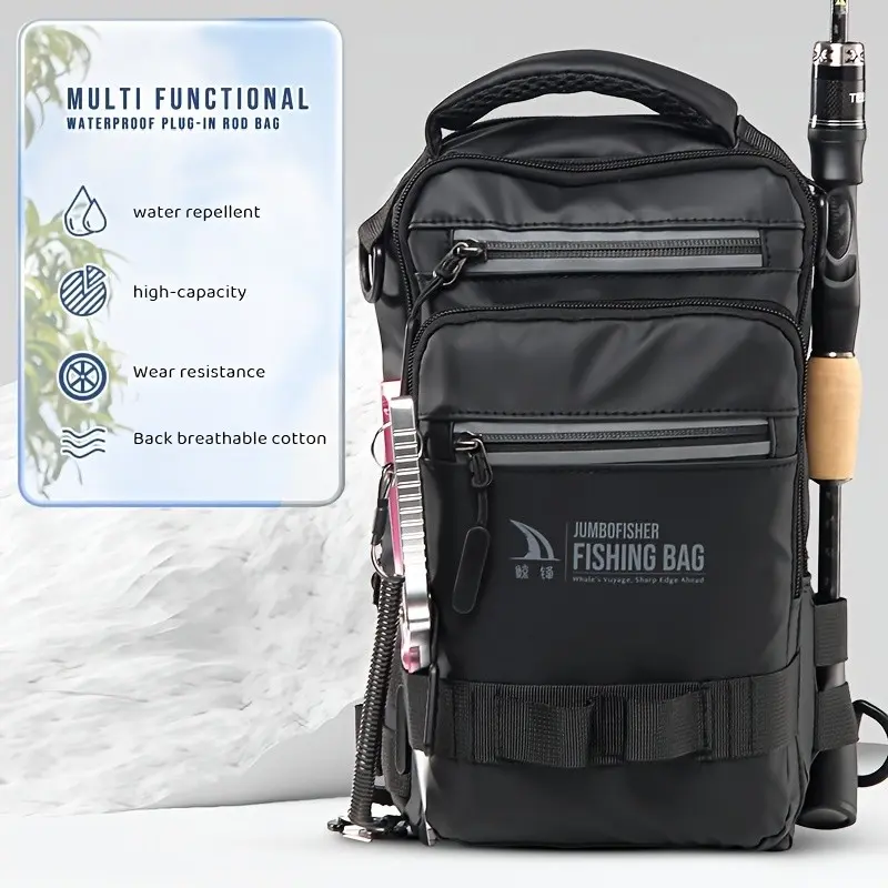 Breathable, High Quality, Storable, Cut Resistant, Dry Wet Separation, Anti-theft Brush, Multifunctional Fishing Gear Backpack, Universal Sports Style, Zipper Closure, Business Leisure Sports Type, Ordinary High Quality, Fishing Bait and Hook Storage
