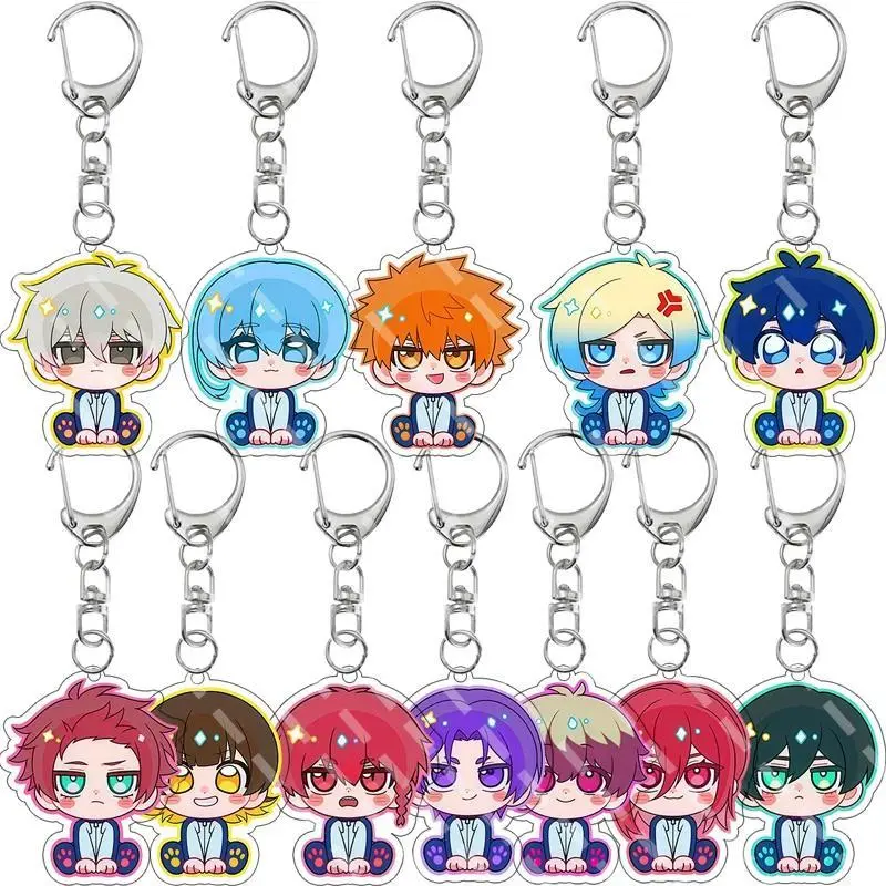 Anime Cartoon 5cm Acrylic Keychain Q Version Blue Lock Isagi Yoichi Barou Shouei Shidou Ryusei Peripheral Accessory Pendant Gift